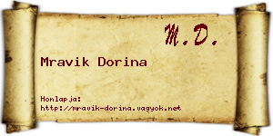 Mravik Dorina névjegykártya